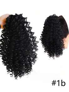 14 Inch Drawstring Wig, Small Curly Ponytail, Circular Hairstyle, African Curly Spring Ponytail, Synthetic Heat-Resistant Fiber Wig Suitable For Daily Wear - Multicolor - View 12