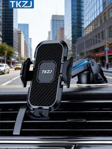 TKZJ Universal Car Phone Mount, Strong Suction Cup Dashboard Holder, Auto Lock, 360° Rotation, Stable For Driving - Black - View 4