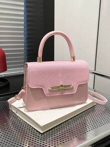 Fashionable Handbag For Women, New Minimalist Casual High-Quality Shoulder Bag, Versatile Chic Small Square Bag - Pink - View 9