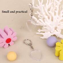 2个吉他拨片收纳钥匙扣，塑料合金心形吉他拨片展示盒钥匙扣，乐器展示用品，适用于音乐家、吉他手和音乐爱好者 - 白色 - 查看 5