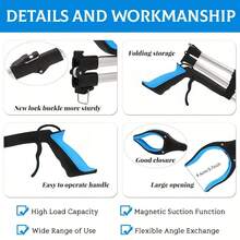 Garbage Picker, Picking Tongs, Foldable Aluminum Alloy Metal Grasping Tool, Reaching Picking Tool, Outdoor Garbage Grabber, Cleaning Supplies, Cleaning Tools - B - View 9