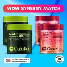Cata-Kor NAD+ Supplement & Ca-AKG Complex - Liposomal NAD+ Supplement With Resveratrol (60 Capsules) & Ca-AKG, MSM, Hyaluronic Acid & Biotin Beauty Complex (90 Capsules) – Third-Party Tested - 放 - 查看 10
