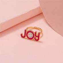 Anillos de dibujos animados para niñas, anillo ajustable coreano con flores y animales coloridos para hija, mariposa, dulces, anillos pequeños, regalos de Año Nuevo Kawaii 19PO - C073 - Ver 8