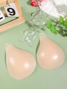 Nuevo sujetador invisible de silicona con tirantes | Antideslizante, levantador, sujetador adhesivo con recogida adecuado para fotos de boda, vestidos sin tirantes y ropa de vacaciones - Albaricoque - Ver 6