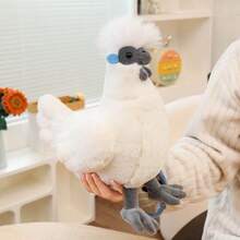 27cm/10.62英吋逼真雞絨毛玩偶，柔軟蓬鬆填充動物，斑點雞/烏骨雞/農場雞，居家裝飾，生日禮物，母親節禮物，返校禮物 - 彩色 - 查看 6