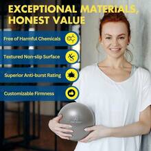 Small Exercise Ball - 9 Inch Workout Ball Stability, Barre, Yoga, Core Physical Therapy - Silver - View 5