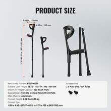 Canes & Crutches - Unterarmgehstütze 350 lbs, nicht verstellbar, klappbar, 140-180 cm - Xem 7