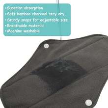 4 Packs Reusable Menstrual Pads, Reusable Women's Sanitary Pads, Washable Overnight Cloth Menstrual Pads High Flow With Wet Bag - View 5