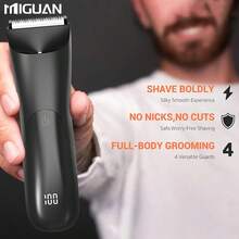 Men's Body Trimmer, Electric Shaver, Electric Inguinal And Hair Trimmer, Ceramic Blade Male Hygiene Shaver Trimmer, Full Body Beauty Battery Capacity 500mAh - A - View 3
