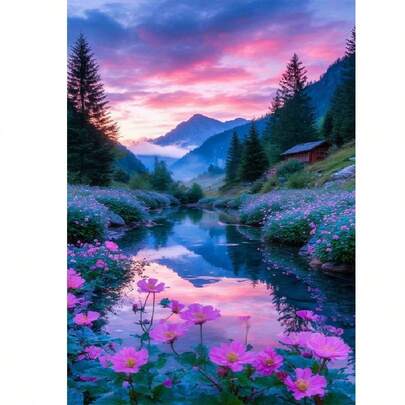 新品上市，多种主题和尺寸的无框钻石画套装。5D钻石艺术套装。宝石艺术画，钻石点缀，适合办公室装饰。