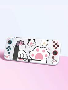 1 buah Casing Pelindung/Tempat Kartu Game/Dock/Penutup Debu dengan Desain Cakar Kucing Lucu untuk Switch2 (2025)/Switch/Switch OLED/Switch Lite, Kompatibel dengan Grip Joycon Kiri & Kanan yang Dapat Dilepas, Hadiah Terbaik untuk Gamer Switch - MultiWarna - View 3