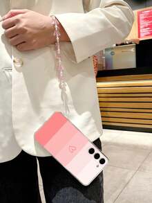 Heart-Shaped Painted Transparent Protective Phone Case With Bracelet Strap, Compatible With IPhone 17/17 Pro/17 Pro Max, 16/11/16 Pro/16 Plus/16 Pro Max/16e, 15 Pro Max, 13/14/12/XS/XR/7G/8P, And Galaxy S25/S25 Plus/S25 Ultra, A16/A36/A26/A56/A50/A12/A32, S26/S26 Plus - Multicolor - View 4