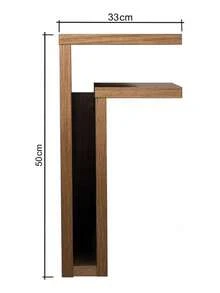 2pcs Buró Mesa De Noche Flotante Forma De F Para Recamara - Marrón - Ver 5