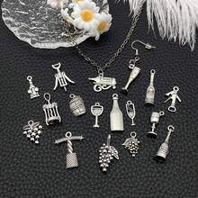 1pack Wine Themed Charms Mixed Grape Cocktail Shape Charms Wine Opener Pendants DIY For Necklace Bracelet Jewelry Making And Crafting - Multicolor - View 7