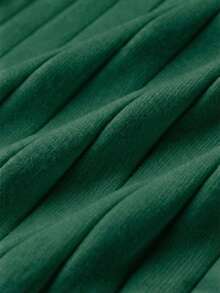 GRDR Men's Ribbed Collar Long Sleeve Knit Sweater, Casual Versatile Outerwear - Dark Green - View 4