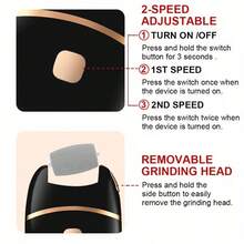 Black Foot Grinding Machine, USB Charging, Easy To Carry And Use, Remove Dead Skin And Calluses From Feet, And Give You Smooth And Delicate Skin. You Can Freely Choose A Single Machine Or Add A Combination Of Replacing Grinding Heads Battery Capacity 400mAh - A - View 7