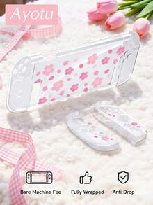 Ayotu 1 pièce Étui de protection transparent ultra-fin en TPU avec motif de fleurs de cerisier & pétales, compatible avec Switch OLED/Lite/New Switch2 (2025). Compatible avec le dock, sans retrait nécessaire. Résistant aux chocs & à la poussière. Plusieurs couleurs. Style romantique de printemps, style campagnard, Saint-Valentin, Nouvel An, saison de la rentrée scolaire. - Voir 13