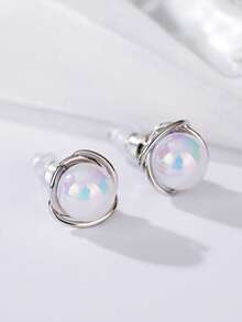 1 Pair Elegant Stud Earrings For Women For Party Engagement Anniversary Jewelry Valentine's Day Gift - 1# - View 3