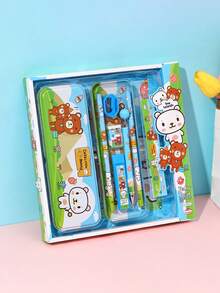 7pcs Cartoon Stationery Gift Set, Pencil Case, Cartoon Animal Series Stationery Set, Student Festival Award, Graduation Gift, Learning Supplies Pencil Case Set, Cartoon Forest Animal Pencil Case Stationery Set - Multiple Styles - View 17