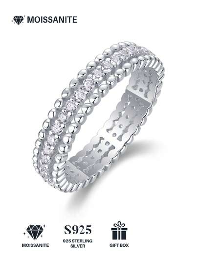 925 Sterling Silver Moissanite Ring, Suitable For Banquet, Party, Official Occasions, Festivals, Valentine's Day, Engagement, Wedding, Anniversary, Birthday Gift, With Certificate