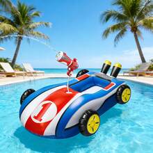Pool Floats Toys With Water Gun,Blow Up Ride-On Swim Ring For 4 5 6 7 8 9 Years Old Boys Girls,Outdoor Games, Water Toys, Summer Swimming Fun - 彩色 - 查看 1