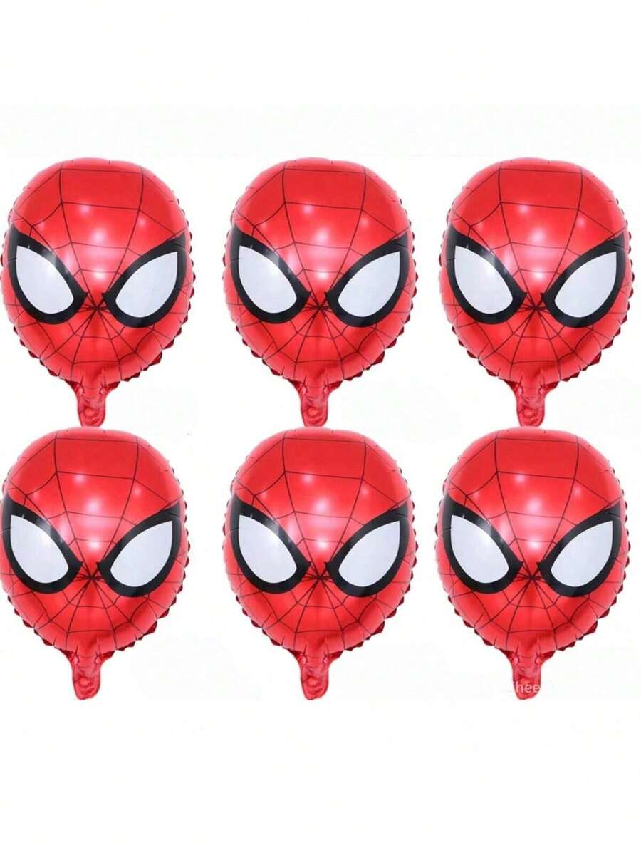 Marvel 6pcs/12pcs/Set Of Superhero Spider Man Aluminum Foil Balloons For Birthday Party Decoration, Party Supplies, Suitable For Indoor Decoration, Can Be Used As Birthday Gifts, Easter Gifts, Holiday Party Gifts New Year's Gift, Valentine's Day Gift, Easter Gift - View 1