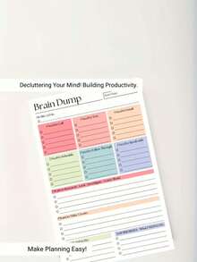 1pc Brain Dump Tear Away To-Do Notebook | A5 Daily Planning Management Manual, High-Performance Planner, Minimalist Notebook Planning Tool, Dated Planner Page, Smooth Paper End - A - View 4