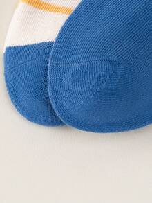 Random 1/5/10-Pair Packs Of Cute Cartoon Car-Themed Children's Socks, Striped Letter Patterns, Simple And Casual Style, Mid-Calf Socks For Boys' Everyday School Wear. - Multicolor - View 9