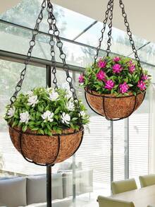 1 Stück künstliche hängende Blumenkugel, weiße Blumen, wahlweise Blumenkorb, hängender Blumenkorb Gartendekoration, Pooldekor, hergestellt aus PE, künstliche Pflanze, Frühlings-/Sommerdekoration, künstliche Pflanze, künstliche Blume, lebensechte Pflanze, Tischdekoration, Hochzeitssaison, Ostern, Gartendekoration, Heimdekoration - Weiss - Übersicht 6