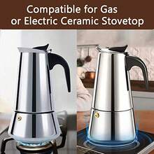 Moka Pot, 4 Cups (7.05 Oz) Stovetop Espresso Maker, 304 Stainless Steel Moka Pot, Induction Compatible, Silver - Multicolor - View 7