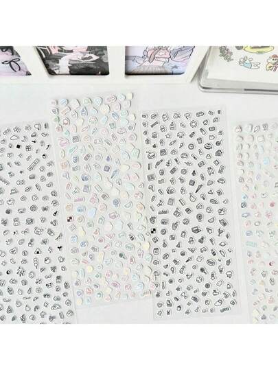 Pegatinas decorativas de patrones pequeños de dibujos animados originales, pegatinas lindas para tarjetas, scrapbooking y manualidades DIY, pegatinas de patrones pequeños de dibujos animados lindos, pegatinas decorativas de dibujos animados lindos, adecuadas para cuadernos, portátiles, patinetas, álbumes y botellas de agua - Decoración DIY y regalos festivos, suministros de scrapbooking, papelería, pegatinas divertidas