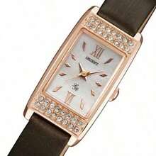 Orient FUBTY004W0 Women's Quartz Watch, Stainless Steel Case, Deep Brown Rectangular Dial, Business Elegant Style Suitable For Daily Professional Wear - White - View 3