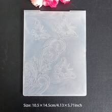 2D压花文件夹，适用于卡片制作、压花机、剪贴簿、纸艺相册、印章装饰、DIY贺卡制作，图案包括音符、蝴蝶、云朵、圆点。 - 2D - 查看 12