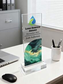 定制个性化亚克力奖牌，可定制文字和Logo，个性化企业奖杯 - 员工表彰奖、商业成就奖牌、亚克力奖杯、公司周年纪念礼物、庆祝特殊日子的难忘感恩礼物、定制企业表彰奖杯、员工奖牌 - 员工及管理层退休或感谢礼物 - 彩色 - 查看 4