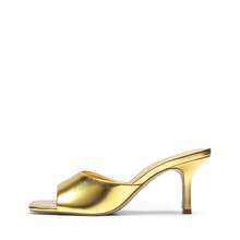2026 New Summer Style Women Kitten Heel Mule Sandals, Casual Open Toe Slip-On Heeled Sandals For Daily, Dressy & Casual Occasions - 金色 - 查看 5