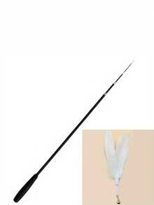 四节可伸缩猫玩具逗猫棒，带人造羽毛，可伸缩逗猫棒，适合幼猫和成猫互动玩耍，塑料材质，无需充电或电池 - 查看 4