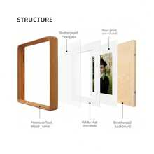 4x4inch Mini Picture Frame, Solid Teak Wood Frame For Tiny Prints &  Mini & Wallet Photos (With Optional 2x2 Mat), Tabletop Or Wall Display, Ve..Rtical Or Horizontal Orientation, Rustic Natural Wood Home Decor - Teak4x4mattedto2x2 - View 6