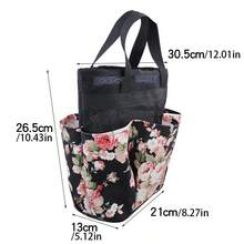 Bolsa de Toucador de Grande Capacidade com Estampa Floral, Design Dobrável para Fácil Armazenamento e Economia de Espaço, Adequada para Viagens Curtas, Viagens de Negócios, Camping e Mais - Multicolorido - Visão 10