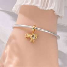 1 Silver Plated Gold Series - Bee Maple Leaf Airplane Pendant Suitable For 3mm Original Bracelet Necklace DIY Bead Making Women's Daily Gift Birthday Party Holiday Gift - Gold - View 10