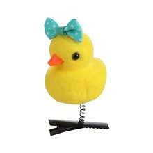 Pinzas para el pelo de pato con diseño floral de moda, pasadores laterales de peluche con lazo de pollo, horquillas de animales, pinzas de pico de pato de dibujos animados para niños/niñas QT4D - Estilo F - Ver 2