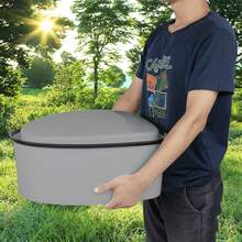 Feirrmimo Portable Toilet With Non-Slip Mat Grey For Camping Outdoor Waterproof Travel Folding Toilet,Camping Potty For Home/Camping/Boat/Hiking/Long Trips/Beach Use - Grey - View 6