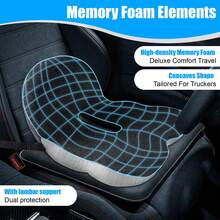 Seat Cushion Memory Foam Pads For Truck Driver Office Chair Cushion Home Chair Cushion Car Non Slip Pad Sitting Ergonomic Cushions For Office Workers Car Drivers (Dark Grey) - 坐墊靠背一體 - 查看 8