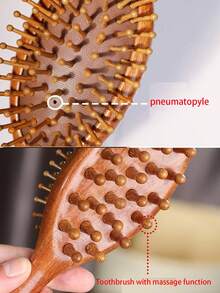 一套檀香木梳子，发刷，穴位按摩梳，双面气垫梳，檀香木气垫梳，家用按摩梳套装，天然檀香木制成，情人节、母亲节、送给家人和朋友的礼物，便携式梳子 - 彩色 - 查看 4