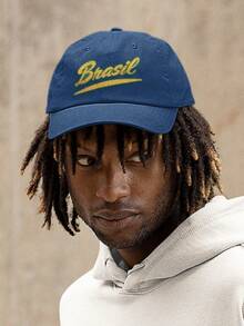 Embroidered Cap Brazil Urban Look Unisex Adjustable For Daily Use Gym Soccer World Cup Carnival Beach - 寶藍色 - 查看 1