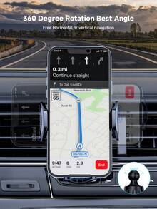 TKZJ Universal Air Vent Car Phone Holder | Auto-Clamping Car Phone Mount | Stable Hands-Free Car Phone Holder Suitable For All Smartphones - Black - View 8