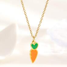 1pc Stainless Steel Necklace, Casual Elegant Luxury Strawberry & Cherry Fruit Design, Suitable For Women's Daily, Party, And Gift Giving - Multicolor - View 14