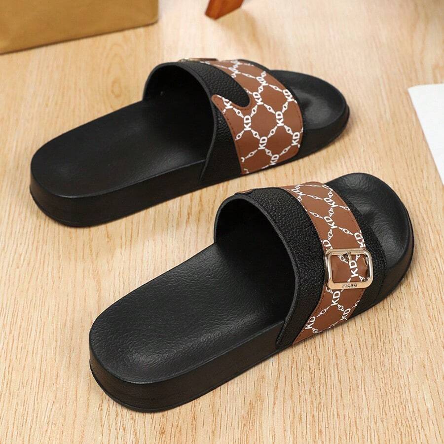 家居拖鞋、男士拖鞋、女士拖鞋、厚底拖鞋、时尚拖鞋、软底休闲鞋、时尚拖鞋、卧室拖鞋、泳池拖鞋 - 黑色 - 查看 1