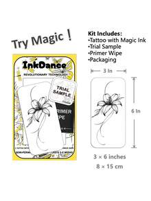 1 Kit "Enchanted Noir Lily" Technology Tattoos, Semi-Permanent Tattoos, Temporary Tattoos, Long Lasting, Fake Tattoos, Water-Resistant, Authentic Tattoo Look, Plant-Based D277 - màu đen - Xem 3