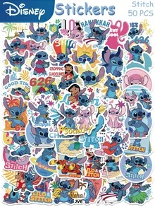 Disney 50pcs Stitch Stickers Cartoon Anime Lilo Pelekai Decals For Laptop Luggage Skateboard Bicycle Phone Guitar Graffiti Aesthetic Stickers Gifts Toys - A - View 2
