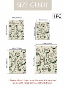 1PC Modern Kitchen Wall Art Poster-Frameless Green Wine And Cheese Canvas Print, Perfect For Home Decor, Art Deco Style, Classic Theme-Ideal For Kitchens, Home Offices, Bathrooms, Living Rooms, And Dining Rooms - Multicolor - View 3